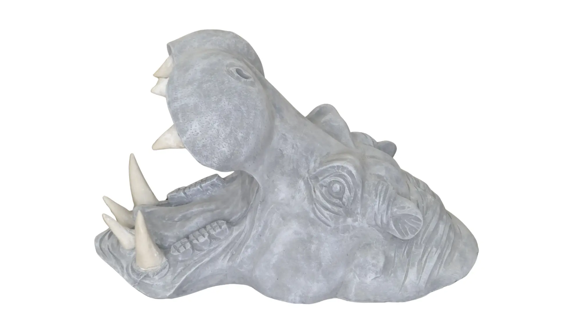  Product image 4 of the product “Zuberi - Hippopotamus head with open mouth, 50cm L | cast stone ”